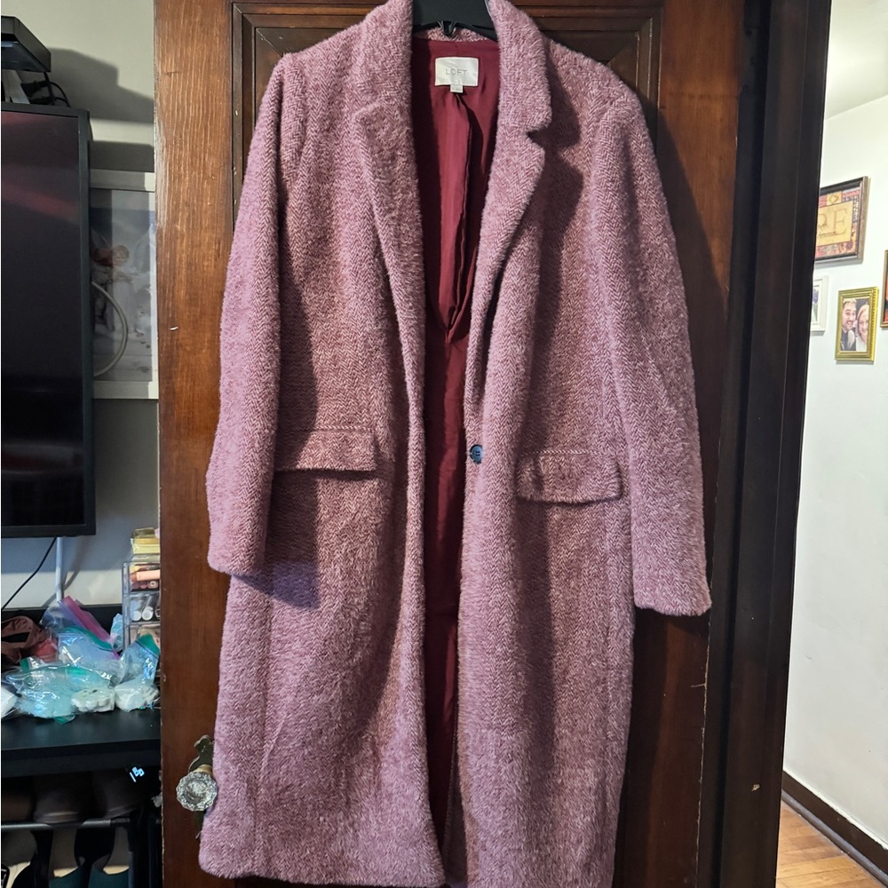 LOFT Women's Mauve Teddy Jacket